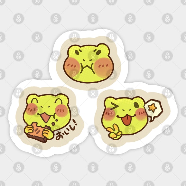 Lil frog faces Sticker by Lorminatti